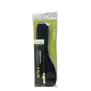 Summer Soles 3 Pair Ultra Absorbent Stay Dry Shoe Liners, Women's Size 5-11 -Blk